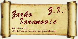 Žarko Karanović vizit kartica